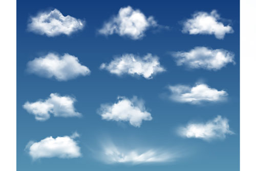 کالکشن جذاب وکتور ابر های واقعی بصورت لایه باز و قابل جداسازی از زمینه